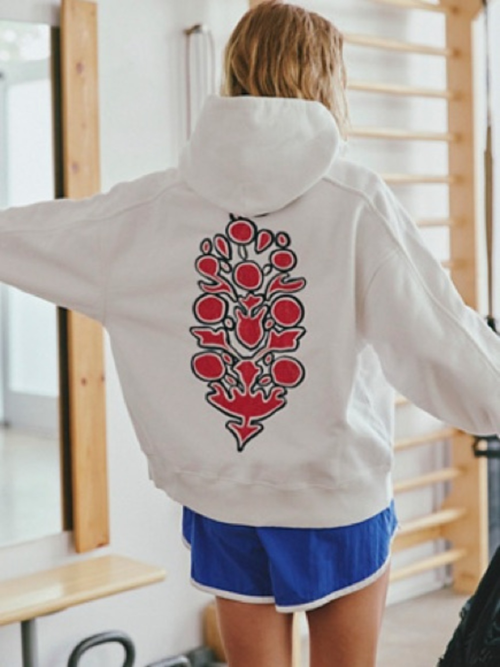 Free People A Cut Above Embroidered Logo Hoodie